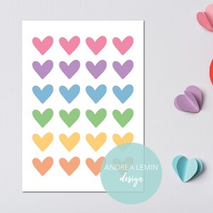 Regenbogenherzen Postkarte, Valentinstagspostkarte