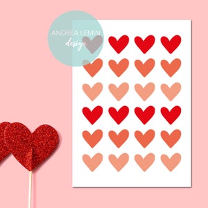 Carte postale de la Saint-Valentin, coeurs rouges