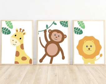 Nursery jungle prints set