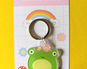 かわいいカエルのキーホルダー ハート付きのかわいいカエル キュートな