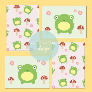 Frog postcards, pack of 4