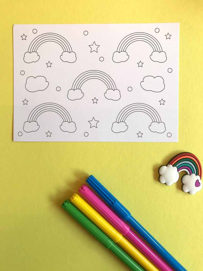Rainbow colouring postcards, pack of 4 image 4