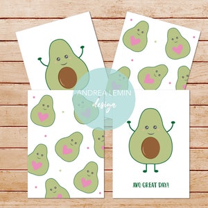 Avocado-Postkarten-Pack