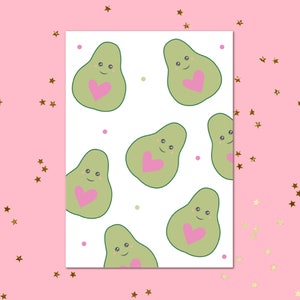 Avocado Herzen Valentinstag Postkarte
