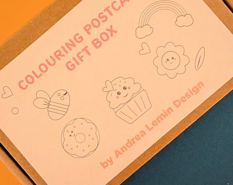 Colouring postcards gift box