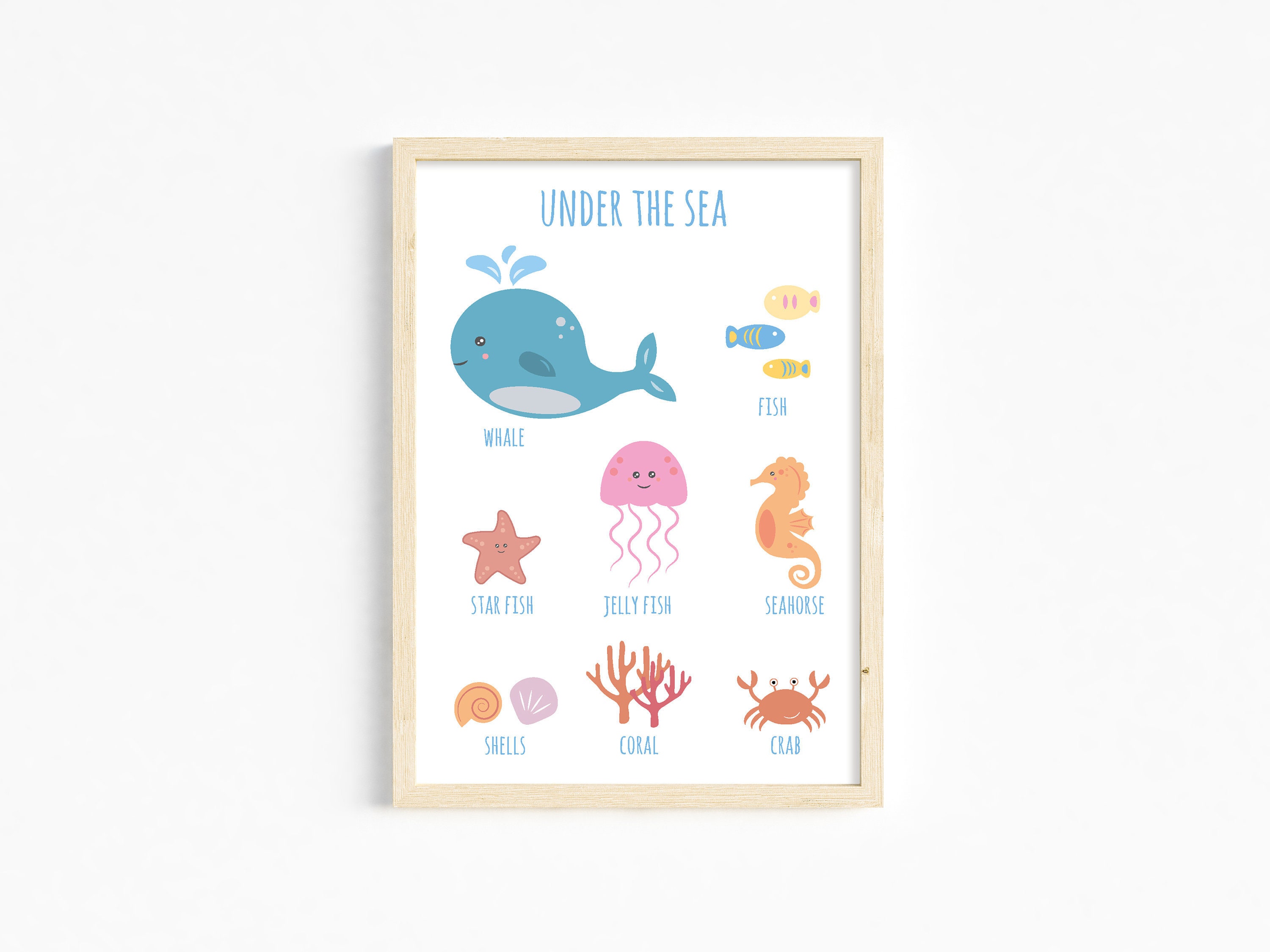 Under the Sea Themed Nursery Print Kids Print Underwater Etsy