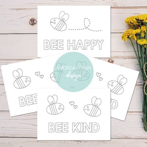 Bee colouring postcards