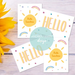 Hello sunshine postcards pack of 4