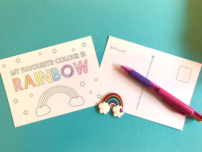Rainbow colouring postcards, pack of 4 image 5