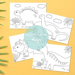 Dinosaurier Ausmalpostkarten