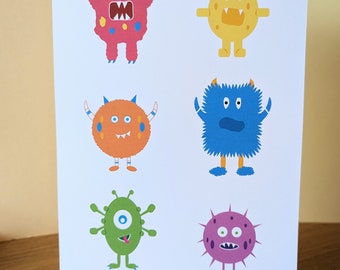 Monsters illustrated print