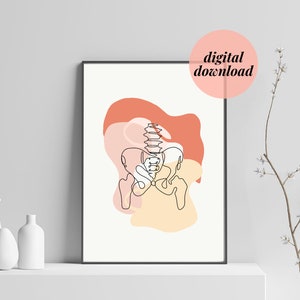 Pelvis Printable Updated Pelvic Bone | Line art Anatomy Illustration Minimalist Abstract Chiropractic Medical Doctor Physio DIGITAL DOWNLOAD