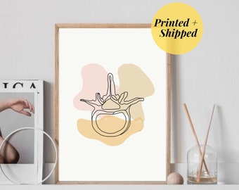 Lumbar Vertebra Print | Vertebrae Spine Line art | Human Anatomy Minimalist Abstract Chiropractic  Medical Office Physio PRINTED AND SHIPPED