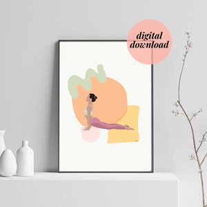 Cobra Extension Pose | Yoga Exercise Stretch | Fitness Drawing | Minimalist Abstract | Chiropractic Prints Studio Physio | DIGITAL DOWNLOAD