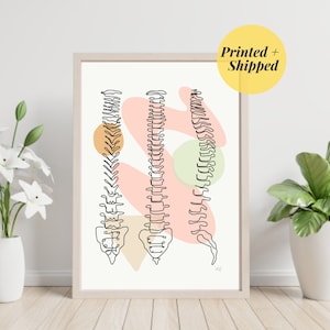 Spine Views 3 | Anatomy Prints Drawing minimal abstract line art spinal column Chiropractic Poster Medical Art Physio |  PRINTED AND SHIPPED
