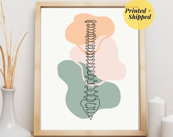 Spine Full Front View | Anatomy Minimal Abstract Art Print Medical Wall Decor Chiro Poster Physio |  PRINTED AND SHIPPED