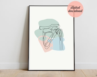 Imprimibles de hombro / Omóplato Escápula Línea arte Anatomía Ilustraciones Resumen Quiropráctica Médico Fisio DESCARGAS DIGITALES