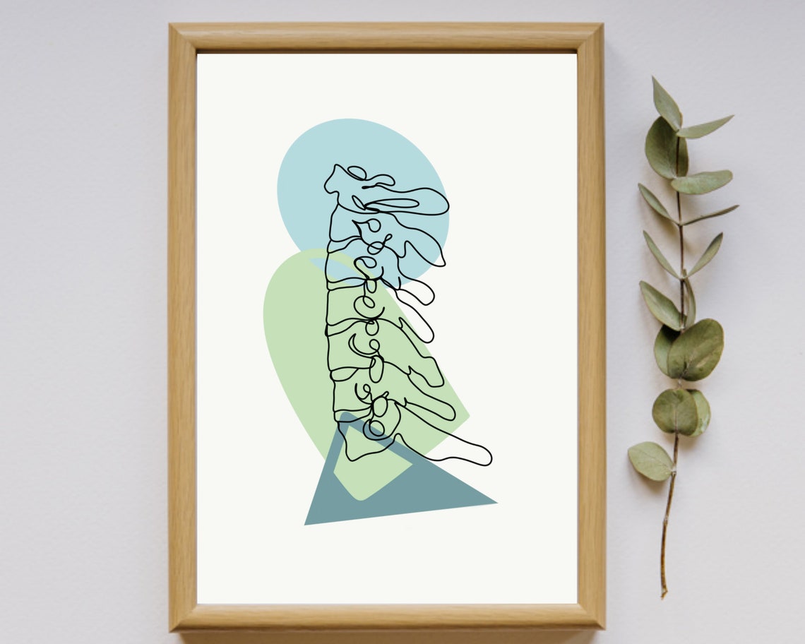 Cervical Spine and Spinal Minimal Abstract Art Anatomy Prints and Wall ...