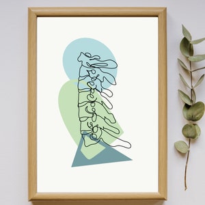 Cervical Spine and Spinal Minimal Abstract Art Anatomy Prints and Wall ...