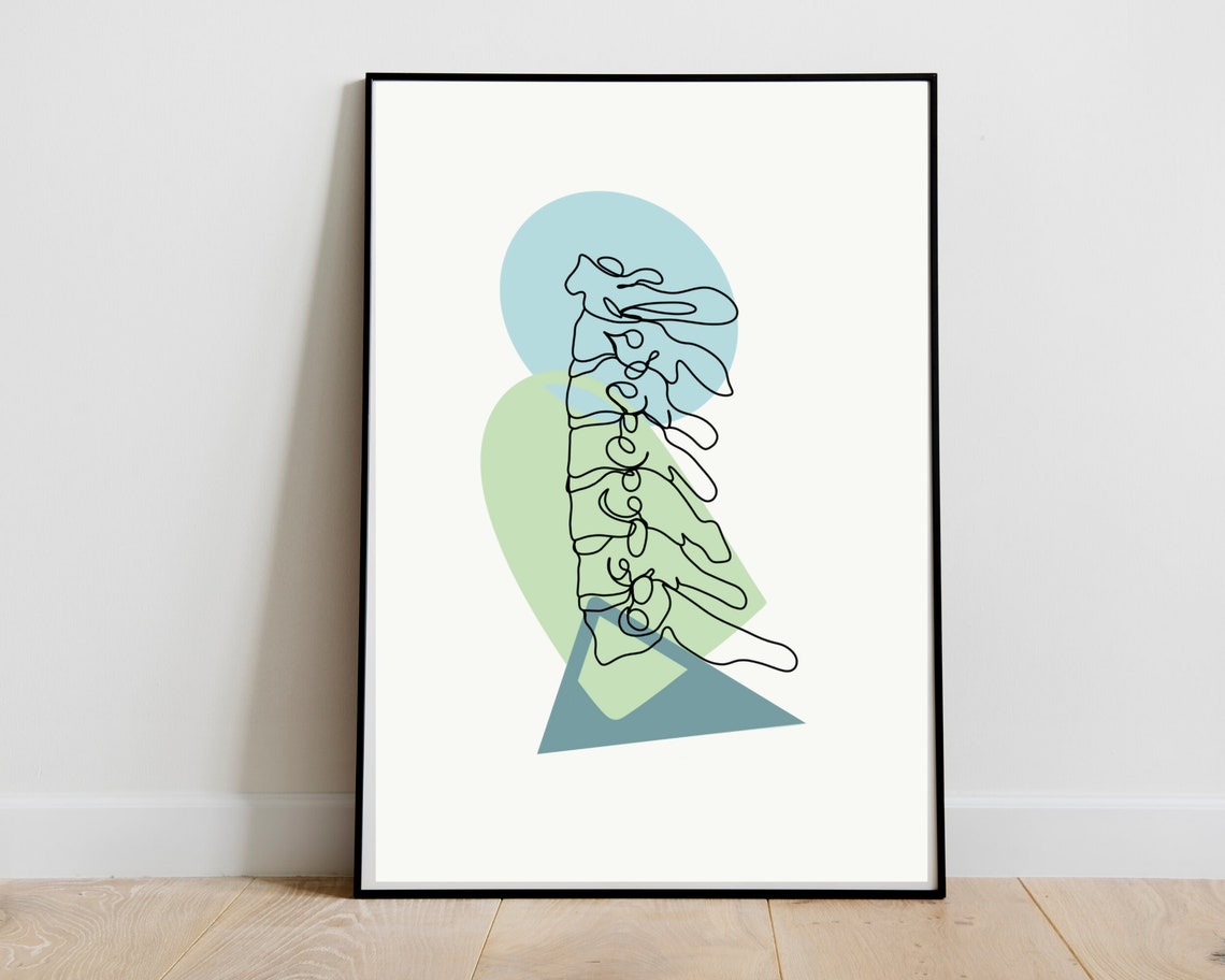 Cervical Spine and Spinal Minimal Abstract Art Anatomy Prints and Wall ...