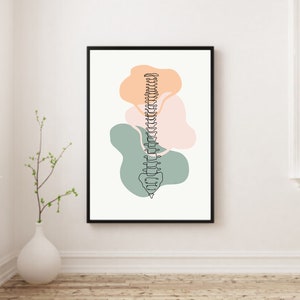 Spine Full Front View | Anatomy Minimal Abstract Art Print Medical Wall ...