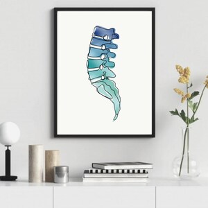 Lumbar Spine Ombre | Anatomy Art Minimal Line Art Abstract Spine ...