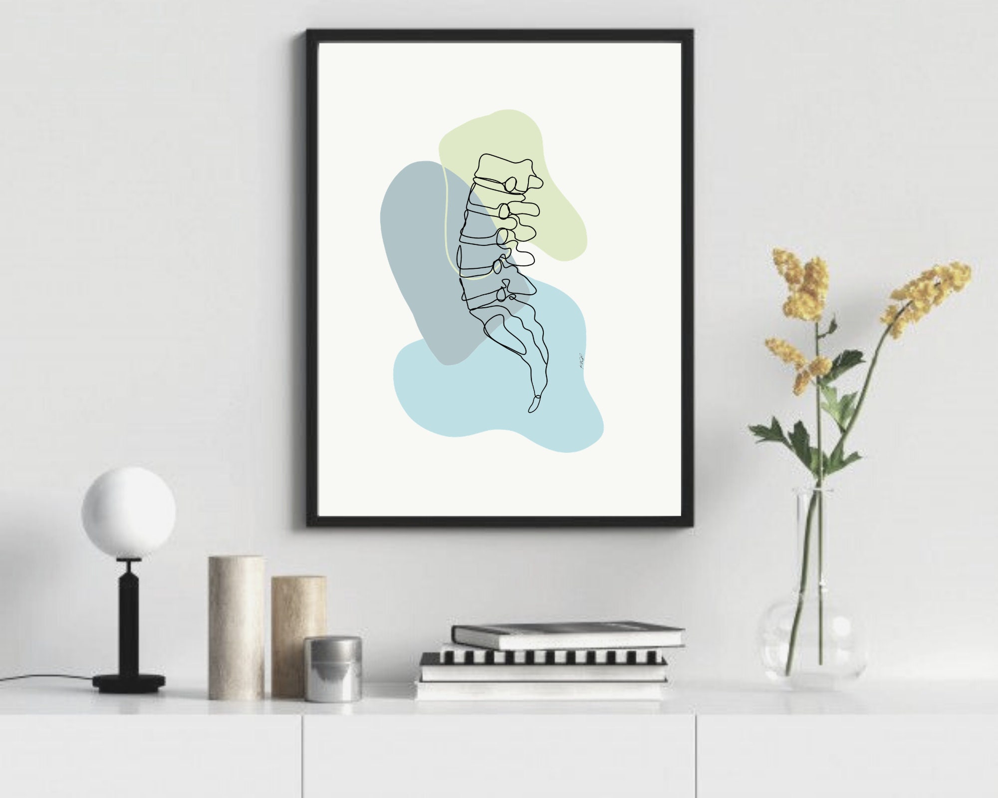Lumbar Spine and Sacrum Minimal Abstract Art Anatomy Prints and Wall ...
