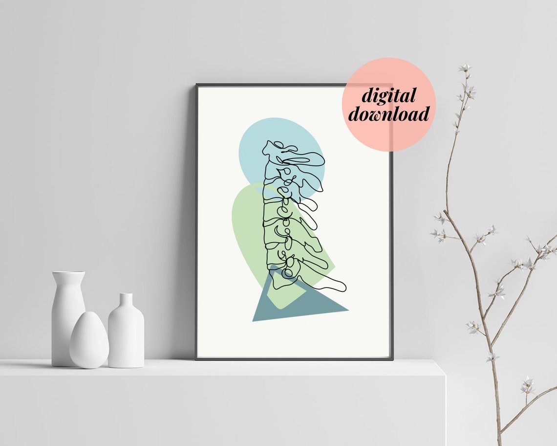 Cervical Spine and Spinal Minimal Abstract Art Anatomy Prints and Wall ...