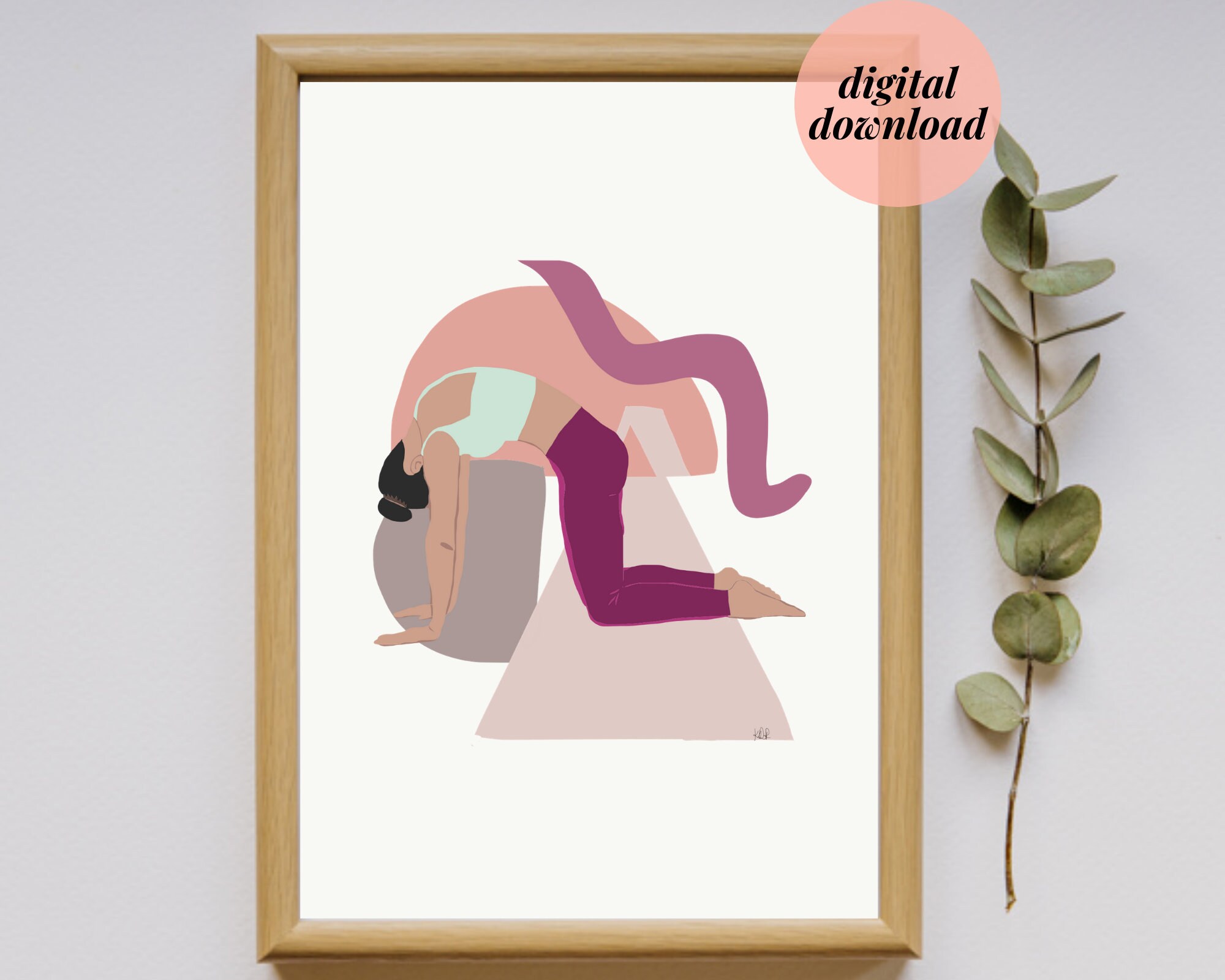 Cat Pose / Cat Cow Yoga / Stretching Fitness Drawing / Minimal Body Abstract / Chiropractic Studio Office Physio Prints / DESCARGA DIGITAL
