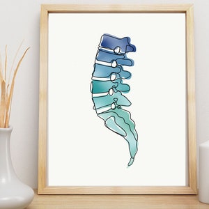 Lumbar Spine Ombre | Anatomy Art Minimal Line Art Abstract Spine ...