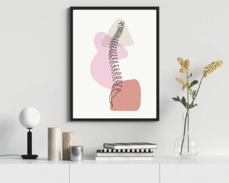 Full Spine Side View | Anatomy Prints Spine Art Line Drawing Chiro ...