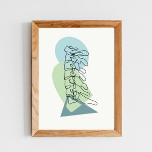 Cervical Spine and Spinal Minimal Abstract Art Anatomy Prints and Wall ...