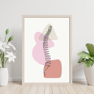 Full Spine Side View | Anatomy Prints Spine Art Line Drawing Chiro ...