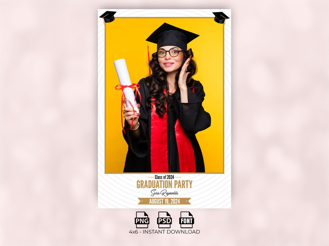 4x6 Graduation Photo Booth Template, 4x6 Portrait Graduation Party ...