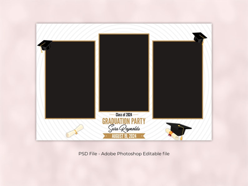 4x6 Graduation Photo Booth Template, 4x6 Landscape Graduation Party ...