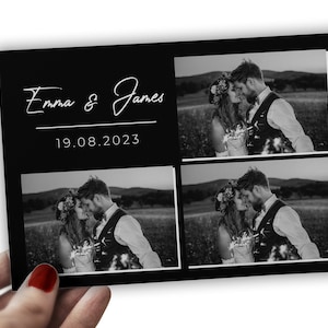 Wedding Photo Booth template minimalist design - Black and white wedding photobooth template - 4x6 and 2x6 layouts - Mirror Booth Template