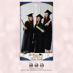 Graduation 360 Photo Booth Overlay, Video Booth Graduation Template, Portrait 1080x1920px Graduation 360 Overlay, Prom 360 Video Spin Frame