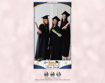 Graduation 360 Photo Booth Overlay, Video Booth Graduation Template, Portrait 1080x1920px Graduation 360 Overlay, Prom 360 Video Spin Frame