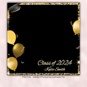 Gold 360 Graduation Photo Booth Overlay, 360 Photo Booth Template Class ...