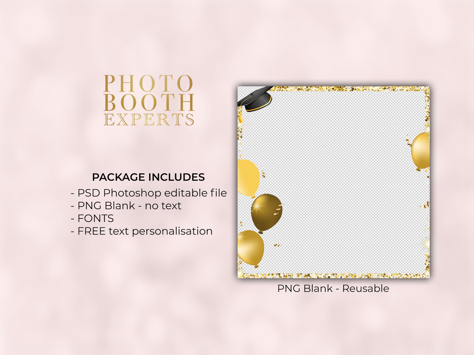 Gold 360 Graduation Photo Booth Overlay, 360 Photo Booth Template Class ...