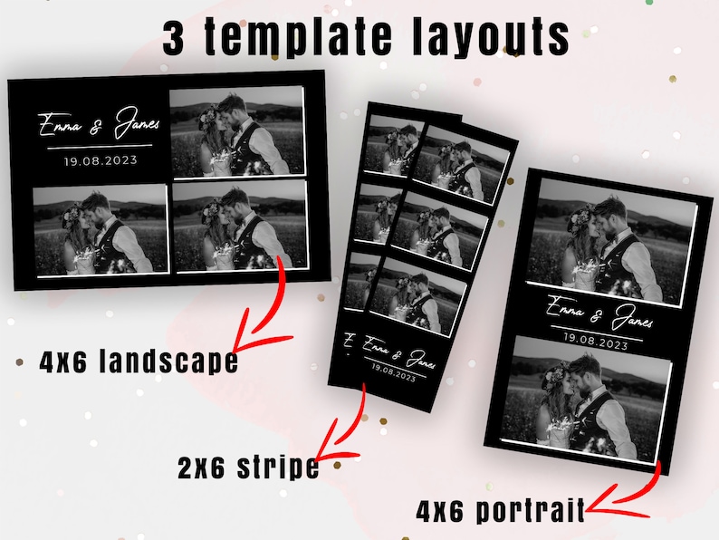Wedding Photo Booth Template Minimalist Design - Black and White ...