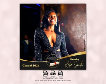 Graduation 360 Photo Booth Overlay, 360 Photo Booth Template Graduation, 360 Video Booth Spinner Graduation Prom Template LumaBooth TouchPix