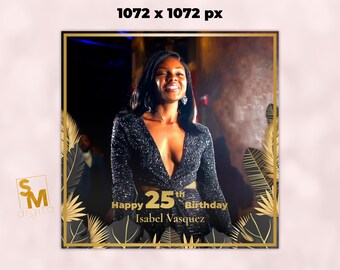 360 Photo Booth Overlay Birthday - 360 Video Booth - 360 Photo Booth Template - 360 Photo Booth Frame for Birthday - Free Personalization