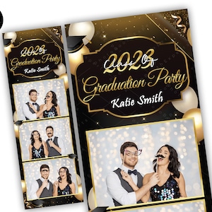 Klasse van 2023 - Golden Graduation 2x6 Photo Booth Design - Graduation Photo Booth template - Graduation Frame - Prom template photo booth