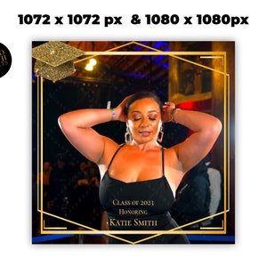 Gold 360 Graduation Photo Booth Overlay - Class of 2023 Graduation 360 overlay - 360 Template - 360 Video Booth Template - Prom 360 Overlay
