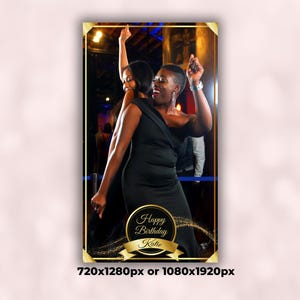 Birthday Overlay 360 Photo Booth Spinner - Anniversary 360 VideoBooth Overlay - Black & Gold 360 Portrait Overlay Snappic|LumaBooth|TouchPix