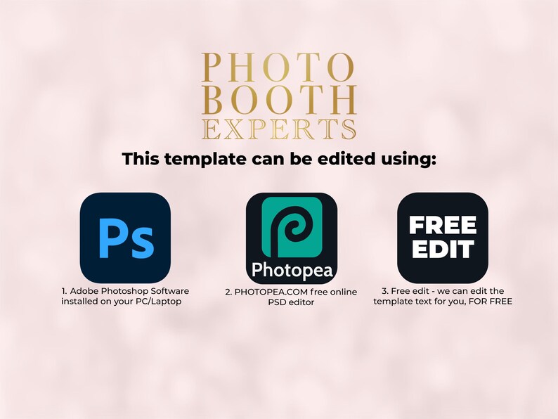 Editable Booth Design Photo Booth Template, 4x6 Birthday Photo Booth Template, Gold Black ...