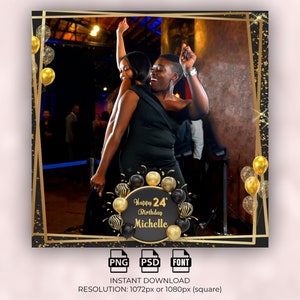 Birthday 360 Photo Booth Overlay, Happy Birthday 360 Video Booth Frame, 30th 40th 50th Birthday 360 Photo Booth Template, LumaBooth TouchPix