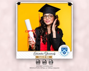 Graduation 360 Photo Booth Overlay, 360 Video Booth Graduation Template, Graduation Prom 360 Overlay, Class of 2024 Prom Frame 1072px 1080px