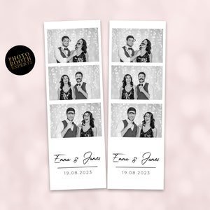 2x6 Photo Booth Template, 2x6 Minimalist Photo Booth Design, 2x6 Photobooth Strips Layout, 2x6 Black and white photo booth template wedding